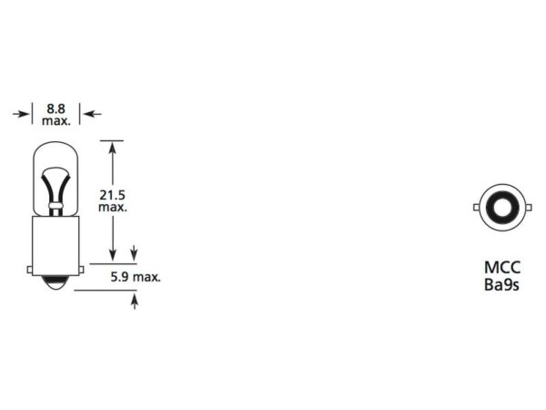 Pære T4W, 24V, 4W, BA9s (Kasse 1 stk.)
