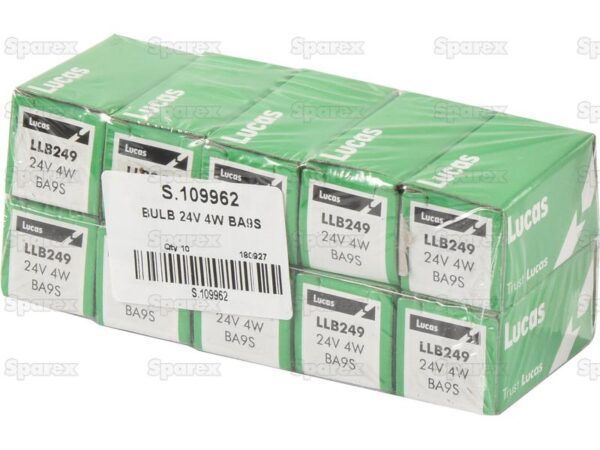 Pære T4W, 24V, 4W, BA9s (Kasse 1 stk.)