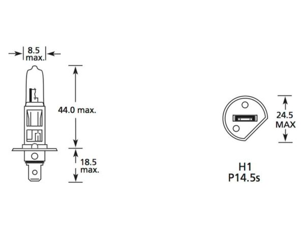 Pære H1, 12V, 100W, P14.5s (Kasse 1 stk.)