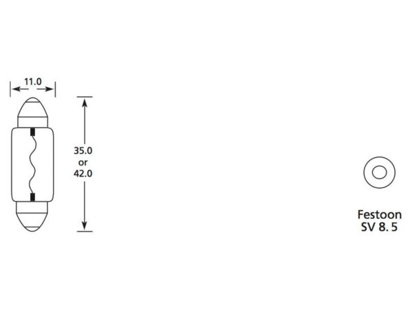 Pære C5W, 24V, 5W, SV8.5 (Kasse 1 stk.)
