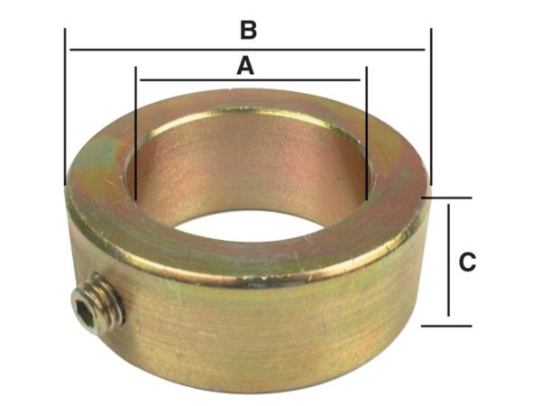 Låsekrave, ID: 45mm, Udv. Ø: 70mm, Højde: 18mm.