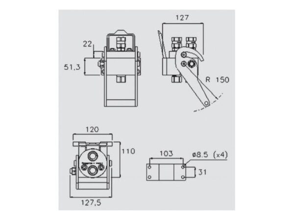 Multikobling - Hun - 1/2 BSP - 2P206 Serie