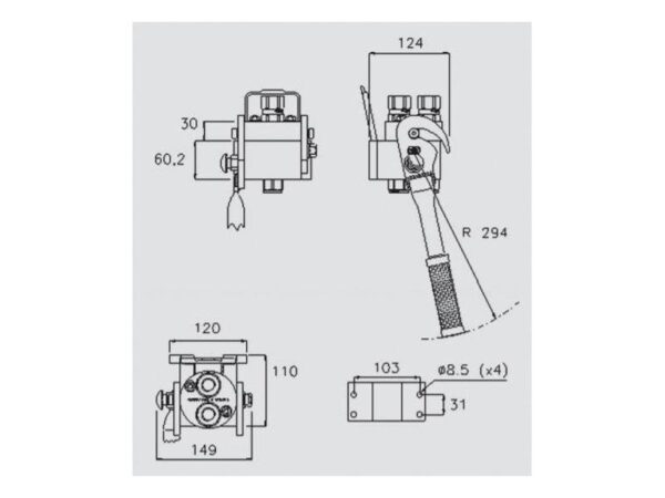 Multikobling - Hun - 3/8 BSP - 2P208 Serie