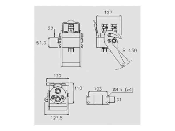 Multikobling - Hun - 1/2 BSP - 2P206G Serie