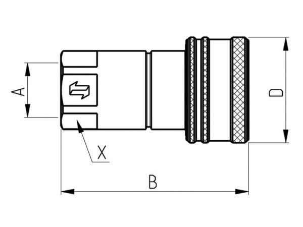 Faster Lynkobling Hun 3/8'' Krop tommer x 3/8'' BSP Hun