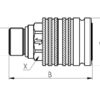 Faster Lynkobling Hun 1/2'' Krop tommer x M22 x 1.50 Millimeter Schott