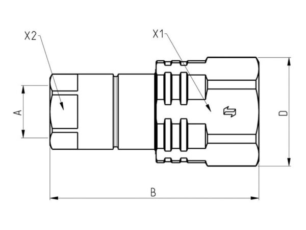 Lynkobling (Hun) 1/2'' BSP Skruekobling - VV Serie