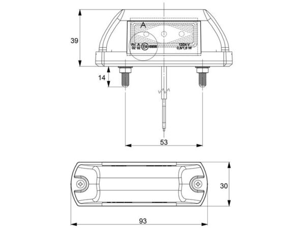 Markeringslygte LED (Rød / hvid)