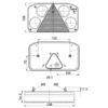 LED Baglygte, Funktion: 5, Brems / Bag / Blink / Tåge / Bak, Højre, 12-24V