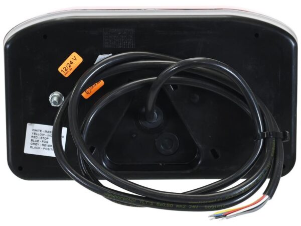 LED Baglygte, Funktion: 6, Brems / Bag / Blink / Tåge / Bak / Nummerplade, Højre, 12-24V
