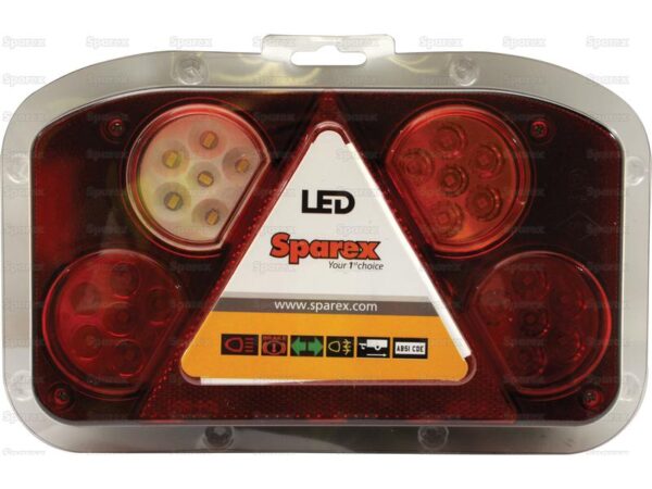 LED Baglygte, Funktion: 6, Brems / Bag / Blink / Tåge / Bak / Nummerplade, Højre, 12-24V