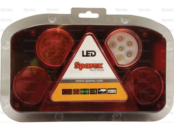 LED Baglygte, Funktion: 6, Brems / Bag / Blink / Tåge / Bak / Nummerplade, Venstre, 12-24V