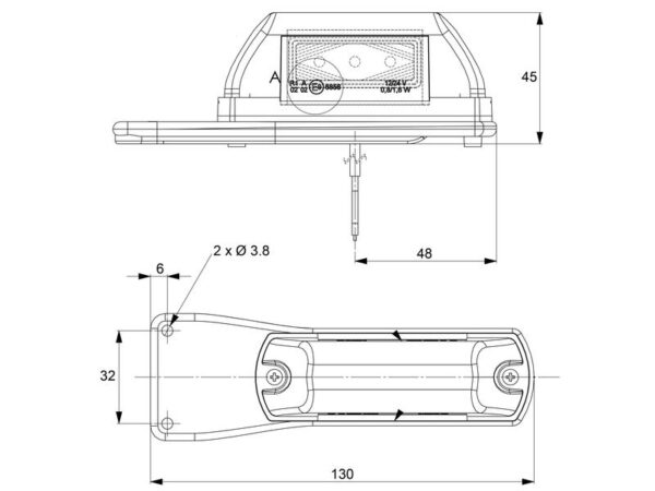Markeringslygte LED (Rød / hvid)