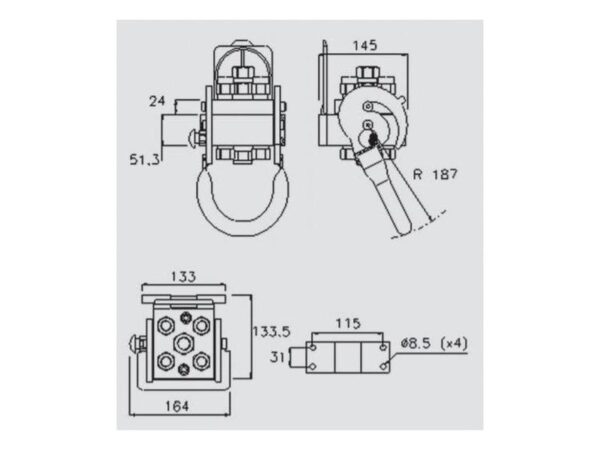 Faster Multikobling - 4 Porte 3/8'' Krop tommer x M22 x 1.50 Millimeter Han (Fixed Part) med 1 x Electric Clutch 3-pin