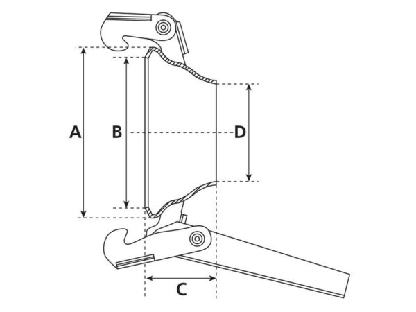Lukkebeslag - 6'' (150mm) (galvaniseret)