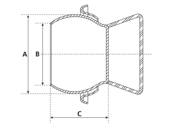 Blændkugle m/lukkebeslag - Han - 5'' (120mm) (galvaniseret)