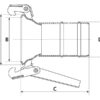 Kobling m/slangestuds og lukkebeslag - Hun 4'' (100mm) x4'' (100mm) (galvaniseret)