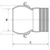 Kobling m/gevind - Han 6'' (150mm) x 6'' (galvaniseret)