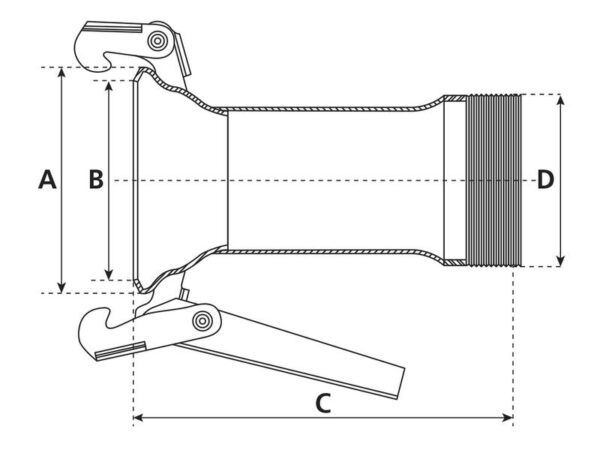 Kobling m/gevind - Hun 6'' (150mm) x 6'' (galvaniseret)