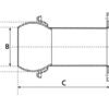 Kobling m/flange og lukkebeslag - Han 4'' (100mm) x (100mm) (galvaniseret)