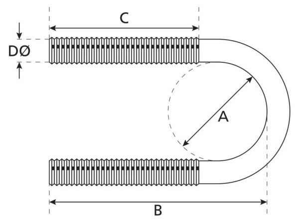U-Bolt- M6x21mm Længde: 48mm