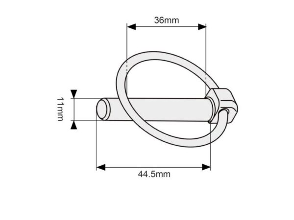 Rund Ringsplit m/kæde og krog, Stift Ø11mm