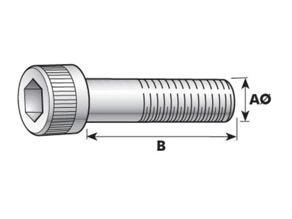 Umbrachobolt, Størrelse: M3x12mm (DIN 912)