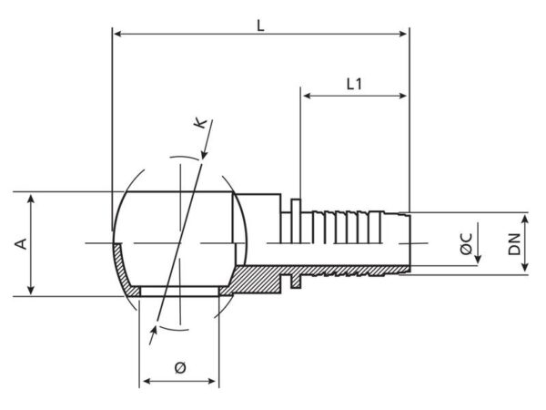 Dicsa Indstik (BSP) Banjo 1/2'' x 3/4'' Ø