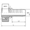 Dicsa 24° Indstik 3/4'' x M36 x 1.5 Hun Lige Omløber