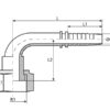 Dicsa ORFS Indstik 1/2'' x 1 3/16'' Hun 90° Omløber