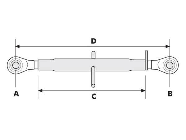 Topstang HD (mekanisk) (Kat.1/1 (Ø19/19mm)) Kugle og Kugle, 1-1/4, Min. længde: 622mm.