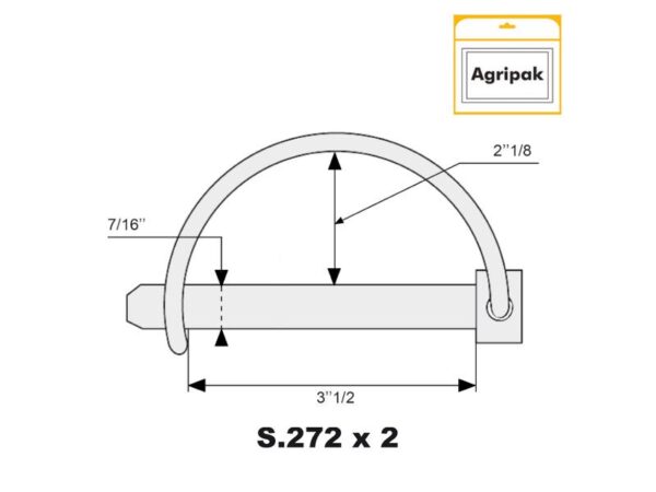 Låsesplit, Stift Ø11mm x 89mm (2 stk. Agripak)