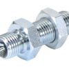 Hydraulikadapter 1/4'' BSP Han x 1/4'' BSP Schott med Kontramøtrik