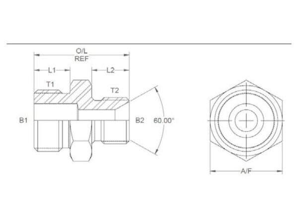 Hydraulikadapter 7/8'' SAE Han x 1/2'' BSP Han
