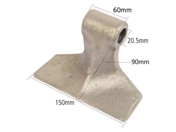 Slagle (Hammer), Topbredde mm: 60mm, Nederste bredde mm: 150mm, Hul Ø: 20.5mm, Radius 90mm - Passer til Maschio, Sicma Passer til: M03400410R