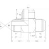 Hydraulisk T-stykke 9/16'' JIC Han x 9/16'' JIC Han x 9/16'' JIC Han