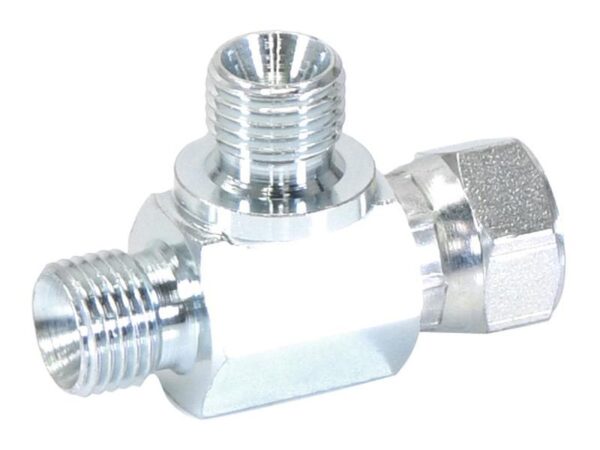 Hydraulisk T-stykke 1/4'' BSP Han x 1/4'' BSP Drejelig hun x 1/4'' BSP Han