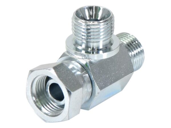 Hydraulisk T-stykke 1/2'' BSP Han x 1/2'' BSP Drejelig hun x 1/2'' BSP Han