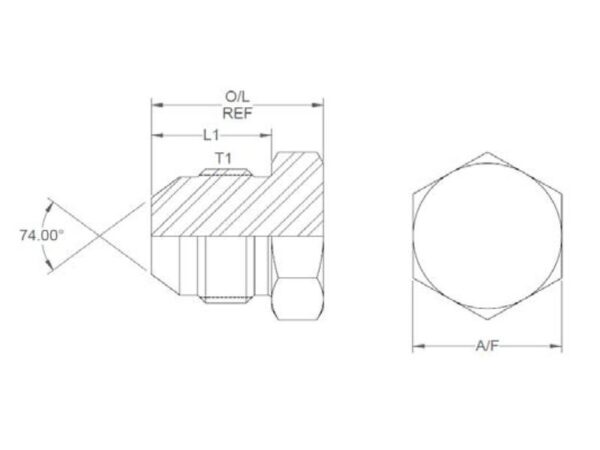 Hydraulikadapter 7/8'' JIC Fast stik
