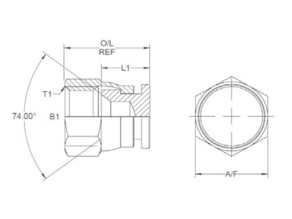 Hydraulikadapter 9/16'' JIC Drejeligt endestykke