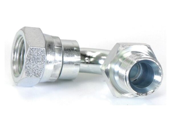 Hydraulikadapter 3/8'' BSP Han x 3/8'' BSP Drejelig hun 90° Bøjning