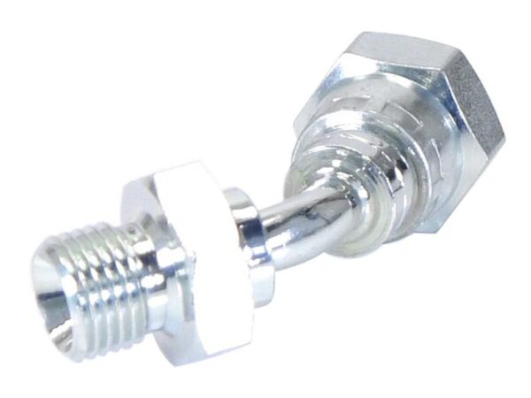 Hydraulikadapter 1/4'' BSP Han x 1/4'' BSP Drejelig hun 135° Bøjning