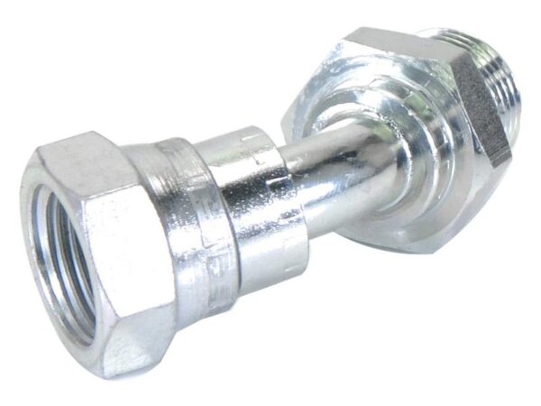 Hydraulikadapter 1/2'' BSP Han x 1/2'' BSP Drejelig hun 135° Bøjning
