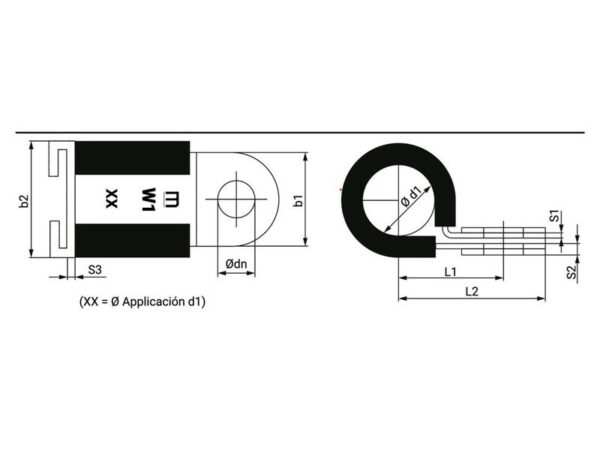 Clamp m/gummi, ID: Ø19mm