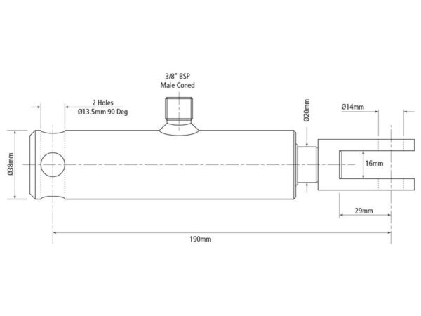 Bremsecylinder Ø20 x 190mm