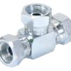 Hydraulisk T-stykke 3/8'' BSP Drejelig hun x 3/8'' BSP Drejelig hun x 3/8'' BSP Drejelig hun