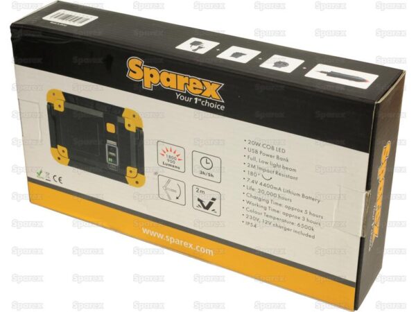 Arbejdslampe LED med Powerbank, 20W.