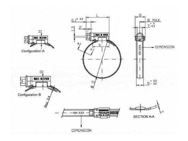 Spændebånd (rustfri): Ø12-22mm