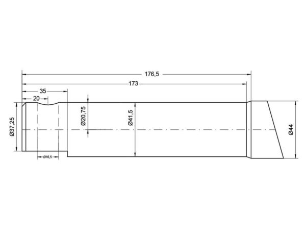 Frontlæssetand - Lige 1160mm, (Rund) Passer til: GR42L1160