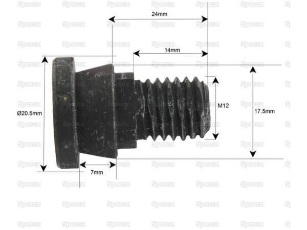 Knivboltsæt- M12x24mm - Passer til Pottinger Passer til: 119013
